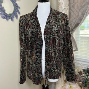 Script attitude & style faux velvet button closure blazer A7-40
